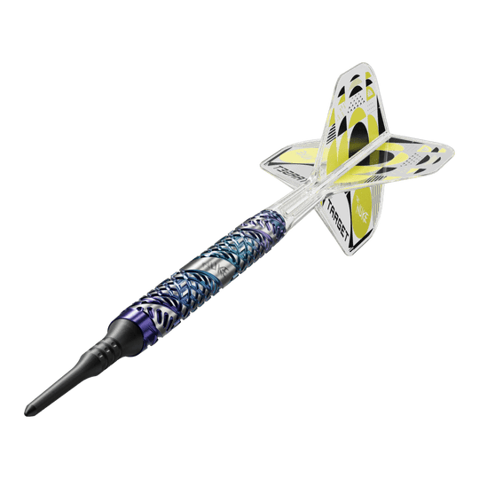 Hier sieht man die Target Luke Littler Edge Softdarts - 19g. Sie sind ideal für ambitionierte Spieler geeignet.