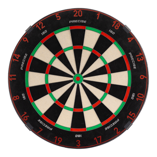 Precise 180 Endorphine Steel Dartboard with Numbered Ring - Faded Red Das Bild zeigt das Precise 180 Endorphine Steeldartboard mit Nummernring in Faded Red. Es handelt sich um eine hochwertige Dartscheibe mit rotem Farbverlauf.