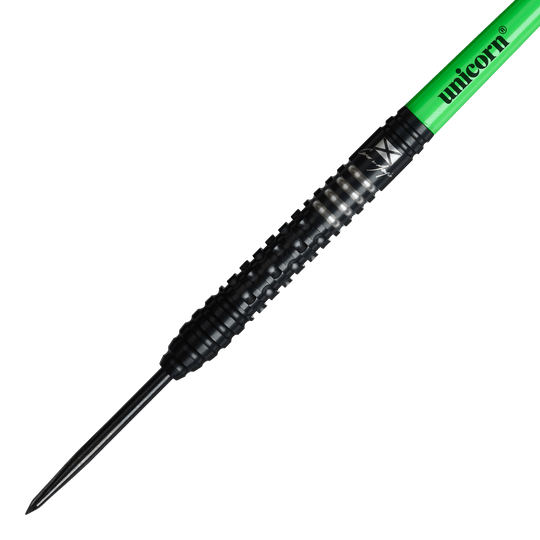 Unicorn Wraith Cameron Menzies Steel Darts - 23g Unicorn Wraith Cameron Menzies Steeldarts mit einem Gewicht von 23g sind dargestellt. Diese Darts sind besonders für präzises Werfen konzipiert.