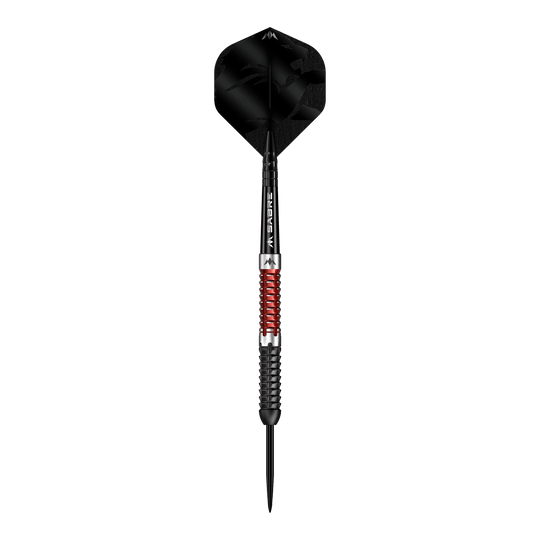 Mission Llew Bevan Black Red Electro Steel Darts - 23g Abgebildet ist der Mission Llew Bevan Black Red Electro Steeldarts in 23g. Der Dartpfeil ist schwarz und rot gestaltet.