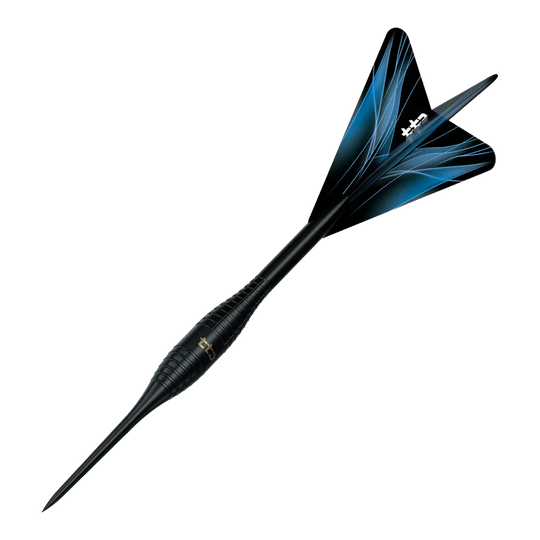 Abgebildet ist das Produkt Caliburn TTD Complete Titanium T2 Black Steeldarts - 6g. Die abgebildeten Steeldarts sind aus schwarzem Titan gefertigt.