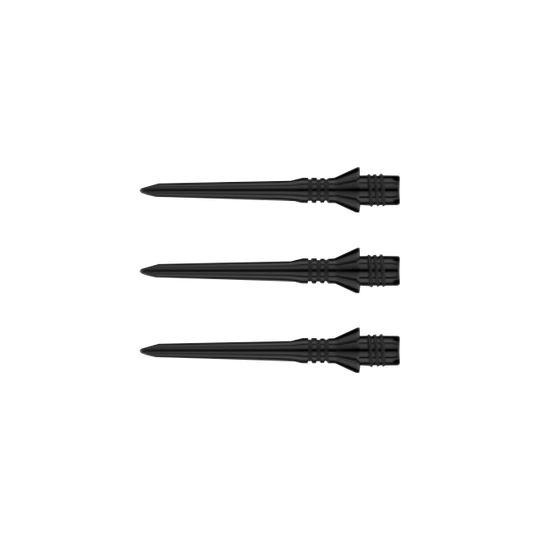 X0495-RedDragon-Conversion-Points Auf dem Bild sind drei schwarze Conversion Points der Marke Red Dragon zu sehen. Sie sind in einer Reihe nebeneinander angeordnet.