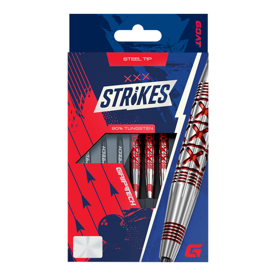 GOAT Strikes Steel Darts Hier ist das Produkt GOAT Strikes Steeldarts abgebildet. Die Steeldarts sind hochwertig verarbeitet und für Dartspieler geeignet.