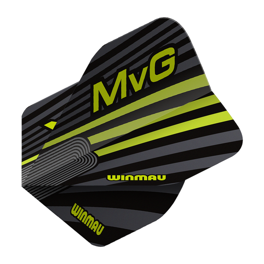 Winmau Prism Delta MvG Gray Green No2 Standard Flights Zu sehen sind Winmau Prism Delta MvG Grey No2 Standard Flights. Das Flight-Set hat ein modernes, auffälliges Design.