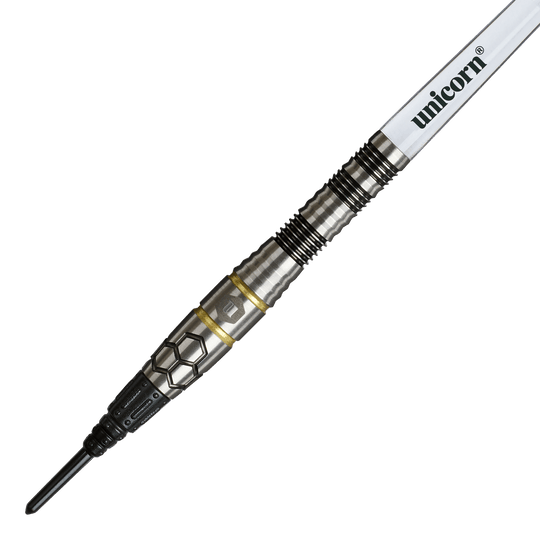 Unicorn Hexium Style 01 Black & Gold Soft Darts - 22g Unicorn Hexium Style 01 Black & Gold Softdarts - 22g ist ein eleganter Softdart in Schwarz und Gold. Das Produkt eignet sich ideal für Präzisionswürfe beim Dartspiel.
