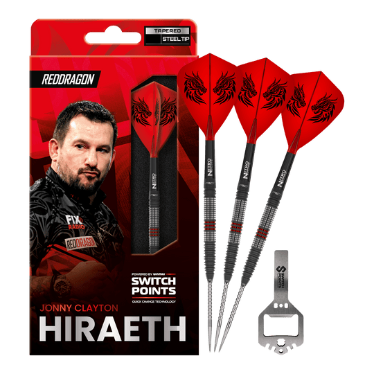 Red Dragon Jonny Clayton Hireath Switch Point Steel Darts Zu sehen sind Red Dragon Jonny Clayton Hireath Switch Point Steeldarts. Sie haben eine markante Optik und sind ideal für Dartspieler geeignet.