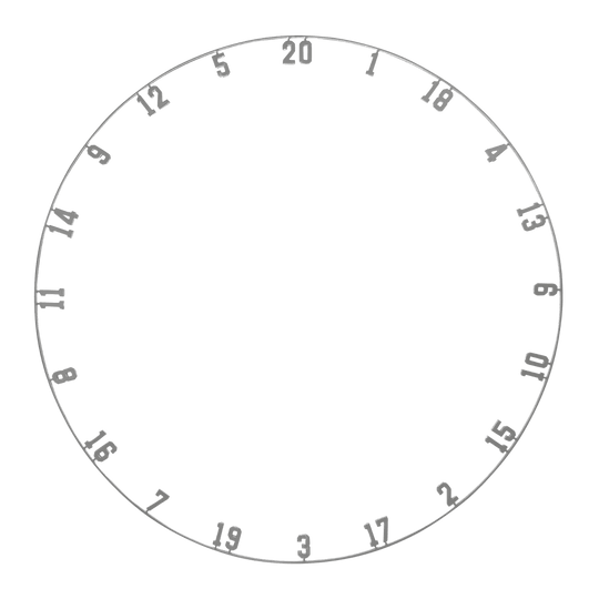 Das Bild zeigt den Precise 180 OnePiece Lasercut Zahlenring - Vintage. Das Produkt ist deutlich zu erkennen und gut beleuchtet.