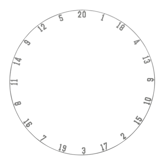 Precise 180 OnePiece Lasercut Number Ring - Vintage Das Bild zeigt den Precise 180 OnePiece Lasercut Zahlenring - Vintage. Das Produkt ist deutlich zu erkennen und gut beleuchtet.