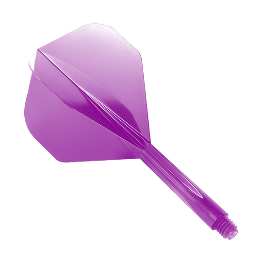 Condor Ax Purple Flight System Standard Auf dem Bild ist ein lilafarbener Dart-Flight mit integriertem Shaft zu sehen. Es handelt sich um das Produkt „Condor Axe Purple Flight-System Standard“.