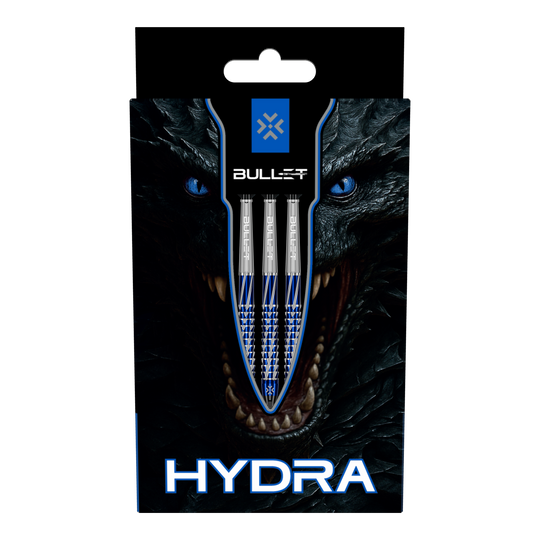 Bullet Hydra Softdarts - 20g Darts werden aus der seitlichen Perspektive gezeigt. Die Details der Dartspitzen und der Schäfte sind deutlich erkennbar.