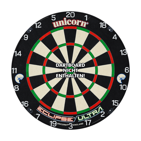07890_Unicorn_Horizontal_Number_Ring_Zahlenring_2 Das Bild zeigt einen Dartboard-Zahlenring der Marke Unicorn mit horizontal angeordneten Zahlen. In der Mitte steht der Hinweis: "Dartboard nicht enthalten!"
