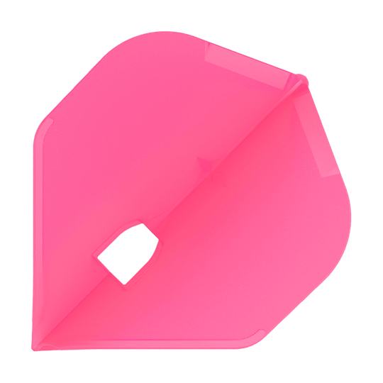 L-Style Champagne L1PRO Flights Das Bild zeigt eine pinke Dart-Flügel. Er hat eine diamantartige Form mit einer kleinen Öffnung in der Mitte.