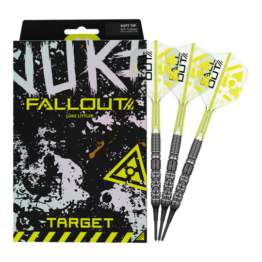 Target Luke Littler Nuke Fallout Soft Darts - 19g Hier ist das Target Luke Littler Nuke Fallout Softdarts - 19g zu sehen. Das Produkt wurde für professionelle Dartspieler entwickelt.