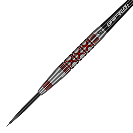 GOAT Strikes Steel Darts Das Foto zeigt die GOAT Strikes Steeldarts aus einer anderen Perspektive. Die Details des Dartpfeils sind gut erkennbar.