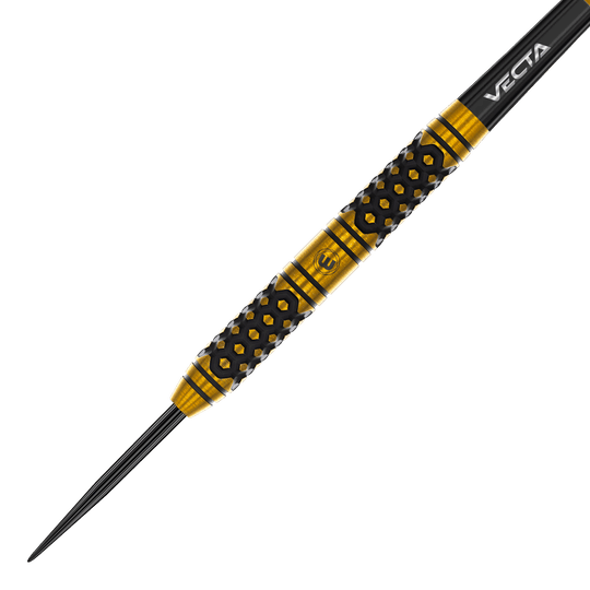 Winmau Team 360 Bradley Van Der Velden Steeldarts mit 22 Gramm sind auf dem Bild zu sehen. Die Aufnahme zeigt das Aussehen dieser Steeldarts.