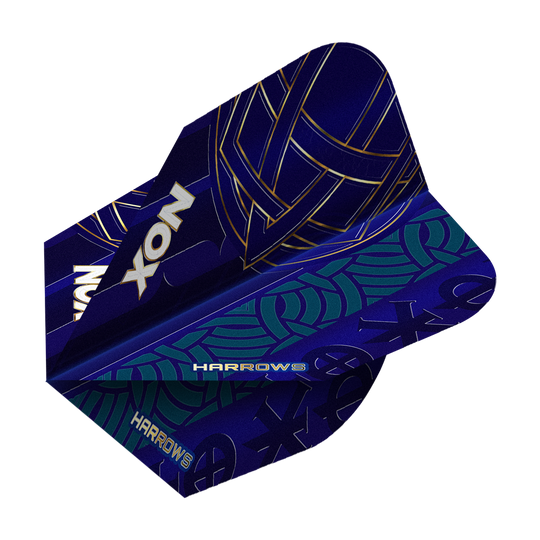 Das ist eine Abbildung der Harrows Nox No6 Flights. Sie werden als Zubehör für Darts genutzt.