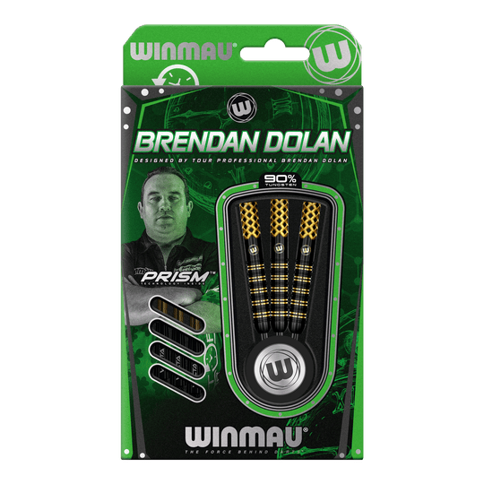 Winmau Brendan Dolan Signature Series Steeldarts Das Bild zeigt die Winmau Brendan Dolan Signature Series Steeldarts. Diese hochwertigen Darts sind für präzises Spiel ausgelegt.