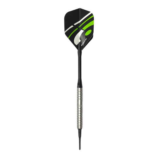 McDart 85 Tungsten V16 soft darts - 16.5g Ein McDart 85er Tungsten V16 Softdart - 16,5g ist abgebildet. Die Form ist schmal und lang.