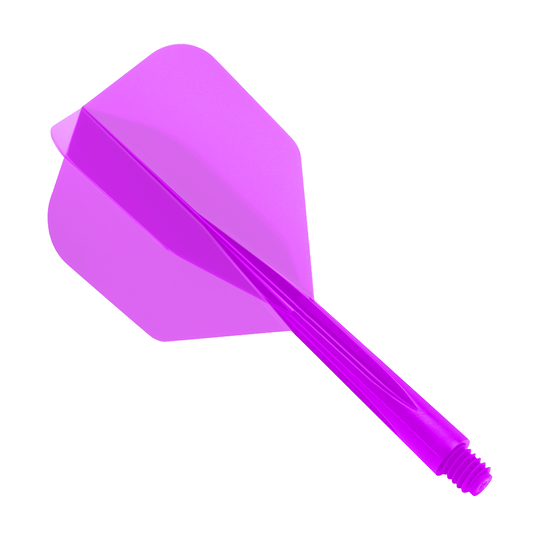 Condor Zero-Stress Clear Purple Flight System Small Das Bild zeigt das Produkt "Condor Zero-Stress Clear Purple Flight System Small". Es handelt sich um ein kleines, durchsichtiges, lila Dartflight-System.