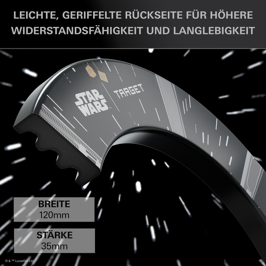 Target Star Wars Millennium Falcon TOR Dartboard Surround Bundle Das Bild zeigt das Target Star Wars Millennium Falcon Surround Board Bundle. Dieses Bundle ist vom Millennium Falcon aus Star Wars inspiriert und enthält eine Dartscheibe mit Surround.