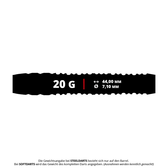 Shot Alchemy Volta Soft Darts - 20g Die Shot Alchemy Volta Softdarts - 20g sind moderne Softdarts mit einem Gewicht von 20 Gramm. Das Bild zeigt das Produkt aus einer bestimmten Perspektive.