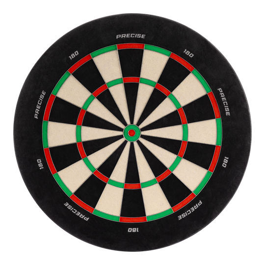 Das Bild zeigt das Precise 180 Endorphine Steeldartboard ohne Nummernring. Es handelt sich um eine Dartscheibe für Präzisionsspiele.