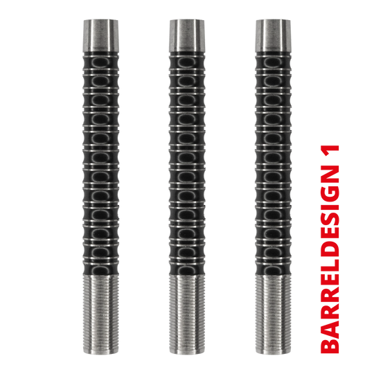 McDart Super Grip Long 90% Tungsten Hier ist der McDart Super Grip Long 90% Tungsten Softdart-Barrel zu sehen. Er besitzt eine längliche Form und viele Griffmulden.
