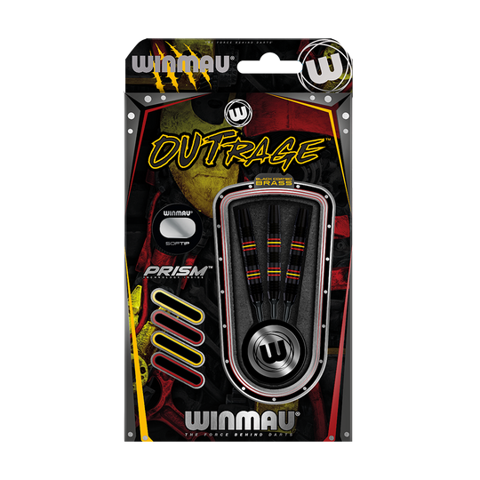 Winmau Outrage V2 Black Coated Brass Softdarts - 18g