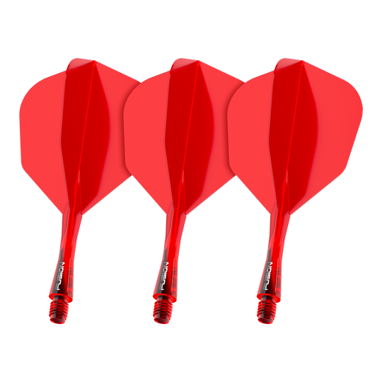 Winmau Fusion Flight Shaft System No6 Red Dieses Bild zeigt das Winmau Fusion Flight Shaft System No6 in Rot mit einer Länge von 22 mm. Es handelt sich um ein Set für Dartpfeile.