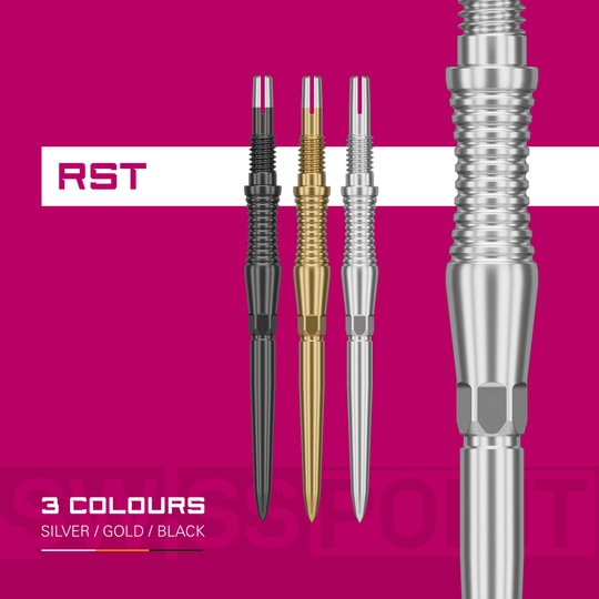 Target Swiss Point Dart Tips Signature RST - Gold Dieses Foto stellt die Target Swiss Point Dartspitzen Signature RST - Gold dar. Die Spitzen bieten ein elegantes Design für professionelle Darts.