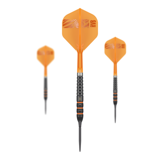 Target Raymond Van Barneveld 95K Swiss Points Steel Darts Abgebildet ist das Produkt Target Raymond Van Barneveld 95K Swiss Points Steeldarts. Die Steeldarts werden als komplettes Set präsentiert.