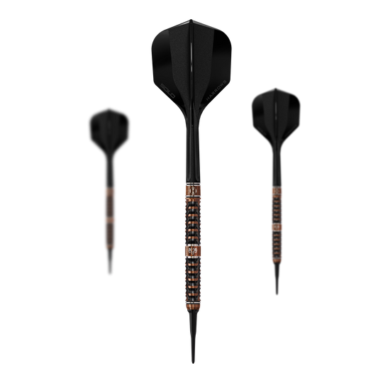 Harrows Wolfram Trinity Softdarts als Set abgebildet. Das Set bietet mehrere Softdarts für das Dartspiel.
