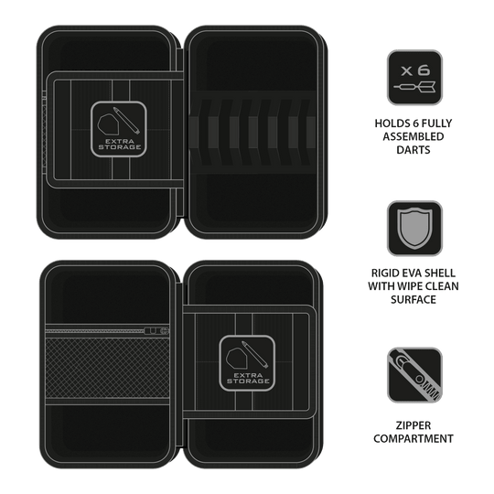 Harrow's Ryan Searle Player Pro6 dart case Harrows Ryan Searle Player Pro6 Dartcase ist ein professionelles Dartcase für Spieler. Es bietet Platz für mehrere Darts und Zubehör.