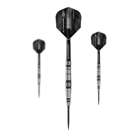 Harrows Supergrip Torpedo Quick Point Steel Darts Das Bild zeigt die Harrows Supergrip Torpedo Quick Point Steeldarts. Das Produkt ist als 1 Set abgebildet.