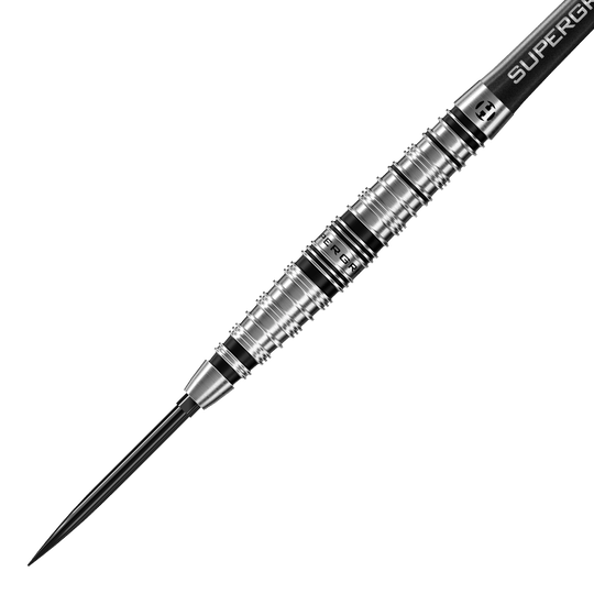 Harrows Supergrip Torpedo Quick Point Steel Darts Zu sehen sind die Harrows Supergrip Torpedo Quick Point Steeldarts. Diese Darts bieten einen guten Griff und sind speziell für Steeldartspiele gefertigt.