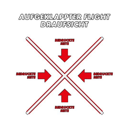 4-sided printed flights - desired text - MDX