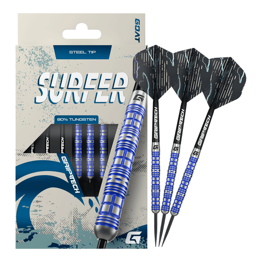 GOAT Surfer Steel Darts Das Foto präsentiert die GOAT Surfer Steeldarts. Sie sind ideal für Dart-Enthusiasten.