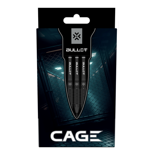 Das Bild zeigt die Bullet Cage Steeldarts. Dies ist ein Steeldart-Produkt, das zum Dartspielen verwendet wird.