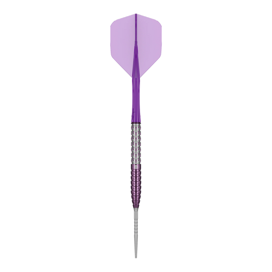 Caliburn Awakening ET steel darts Abgebildet sind die Caliburn Awakening E.T. Steeldarts aus einer anderen Perspektive. Die Besonderheiten des Steeldarts sind sichtbar.