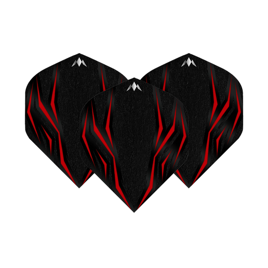 Mission Lava Red No. 6 Flights Das Bild zeigt die Mission Lava Red No6 Flights. Es sind rote Flights für Dartpfeile.