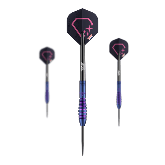 Bulls NL Christel Timmermans Satellite 90 steel darts 25g Zu sehen ist ein Set der Bulls NL Christel Timmermans Satellite 90 Steeldarts 25g. Das Set eignet sich perfekt für ambitionierte Spieler.