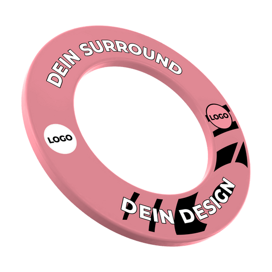 Dartboard surround with your design Hier ist ein weiteres Dartboard Surround in Pink zu sehen. Der Dateiname lautet 'MSF-Pink_Dartboard_Surround_Wunschdruck_Pink_1'.