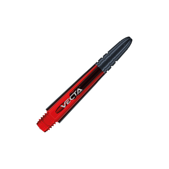 7025-103_Winmau_Vecta_Shafts_Rot_34mm_2 Das Bild zeigt einen Winmau Vecta Shaft in der Farbe Rot. Auf dem Schaft steht das Wort "VECTA".