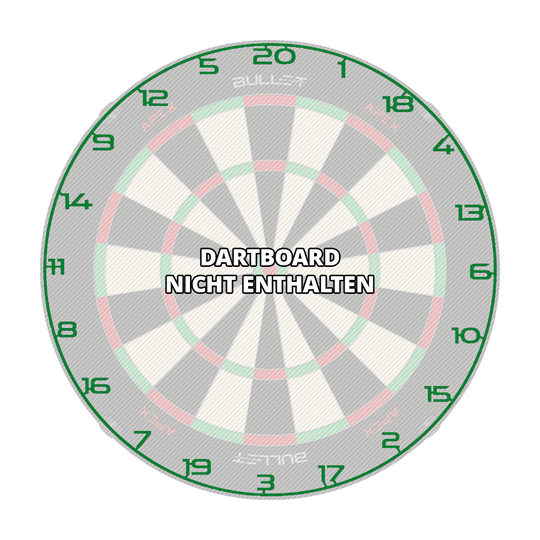 Abgebildet ist erneut ein Dartboard-Zahlenring in grüner Farbe. Es dient zur Kennzeichnung der Zahlenfelder auf einem Dartboard.