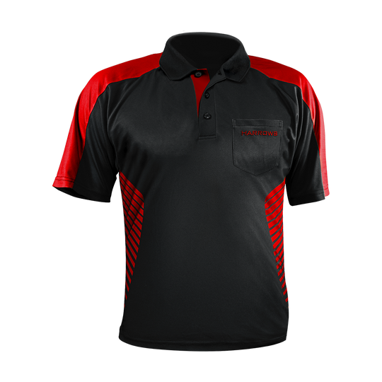 Harrows Vivid Dartshirt Black/Fire-Red