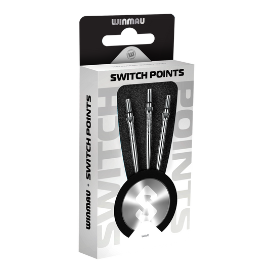 Abgebildet sind die Winmau Switch Point Wave Steeldartspitzen im Silver Effect. Die Spitze ist für Dartpfeile geeignet und sorgt für einen besonderen Look.