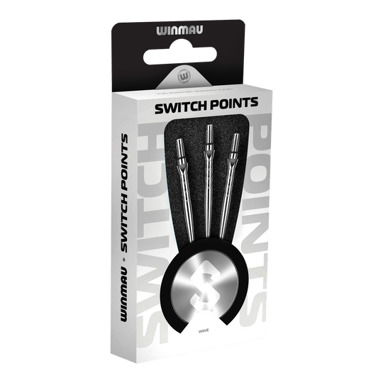 Winmau Switch Point Wave steel dart tips - Silver Effect Abgebildet sind die Winmau Switch Point Wave Steeldartspitzen im Silver Effect. Die Spitze ist für Dartpfeile geeignet und sorgt für einen besonderen Look.