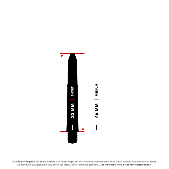 7100_Winmau_Nylon_Ring_Grip_MvG_Design_Shafts_5_35mmbAAxM5YuZQxip Das Bild zeigt einen schwarzen Winmau Nylon Ring Grip MvG Design Shaft für Darts. Die Abbildung hebt die Länge von 35 mm für die kurze Version und 46 mm für die mittlere Version hervor.