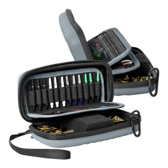 Das Produkt Bulls Orbis S Dartcase - Grau ist auf dem Bild zu sehen. Es handelt sich um ein stabiles Dartcase für den sicheren Transport von Darts.