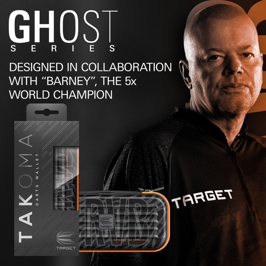 Takoma Ghost Series Raymond Van Barneveld dart case Zu sehen ist das Takoma Ghost Series Raymond Van Barneveld Dartcase. Es ist ein stabiles Etui für Darts, inspiriert von Raymond Van Barneveld.